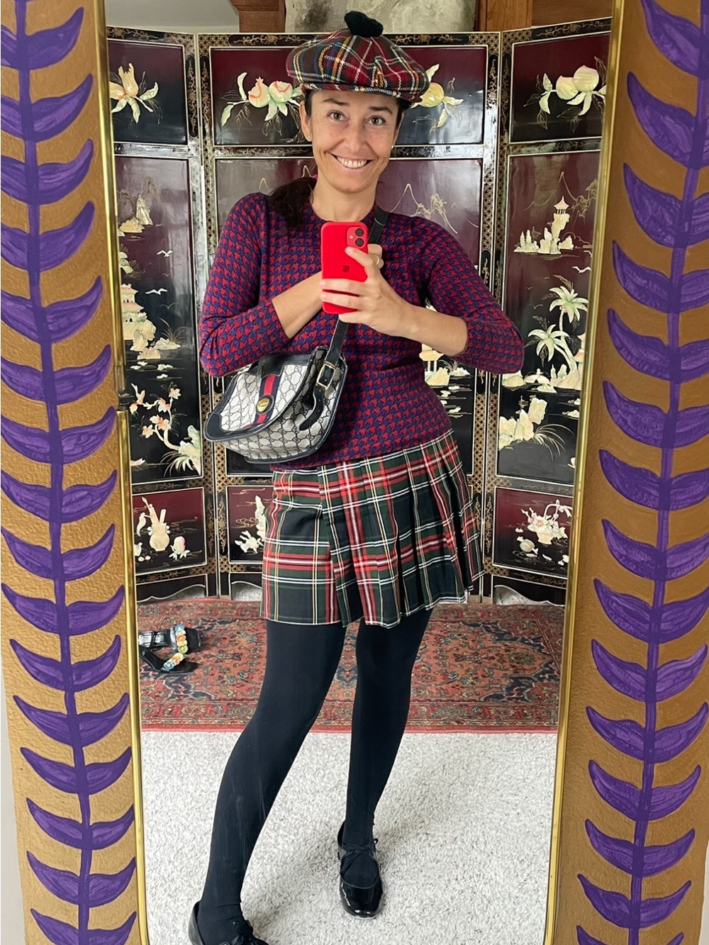90s preppy plaid mini skort - Picture 2 of 8